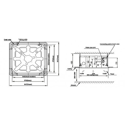 General Climate 2T GCKA-850Ri двухтрубный кассетный фанкойл 